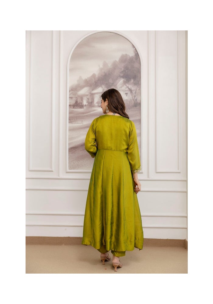 Malishka Export Embroidered Anarkali Kurta Pant Set for Women - Image 2